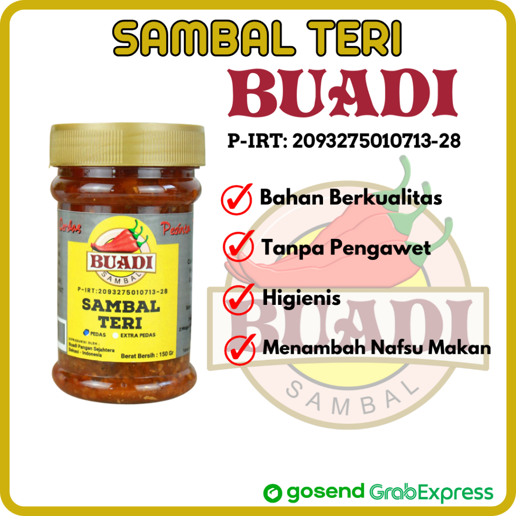 

Sambal TERI BUADI Sambel Teri Pedas Ekstra Pedas Extra Pedas