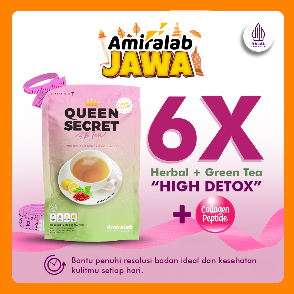 

Amiralab - Queen Secret Beautea 6x Herbal Teh Hijau EGCG dengan Collagen Peptide [15 Teabag]