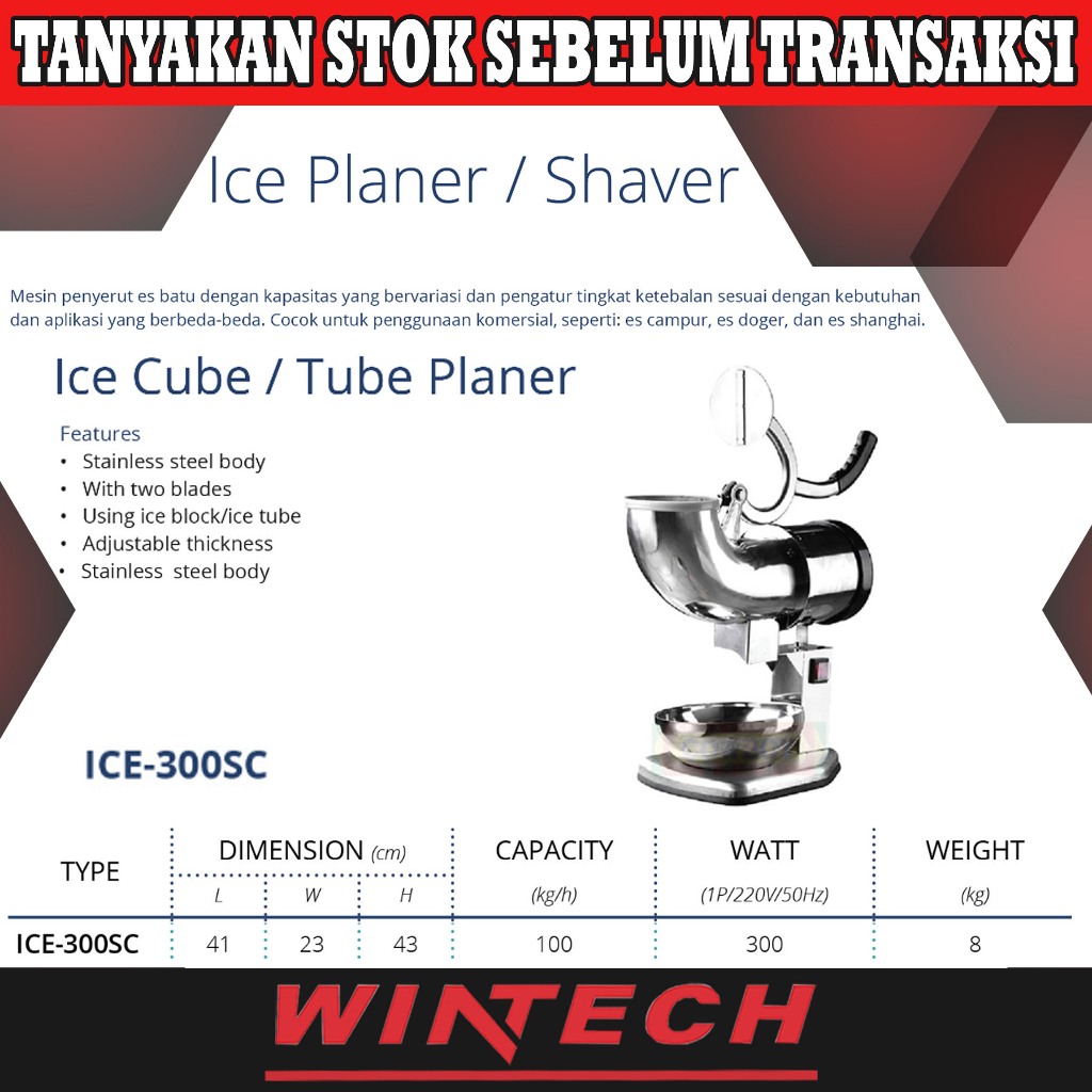 Gea ICE-300SC Ice Shaver Ice Planner / Mesin Penyerut Es Batu / Mesin Serut Es / Mesin Serut Es Salj