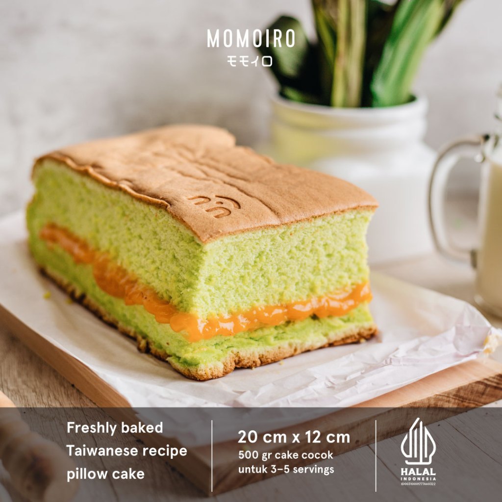 

Pandan Srikaya Pillow Cake (Kue Bantal / Castella Cake)