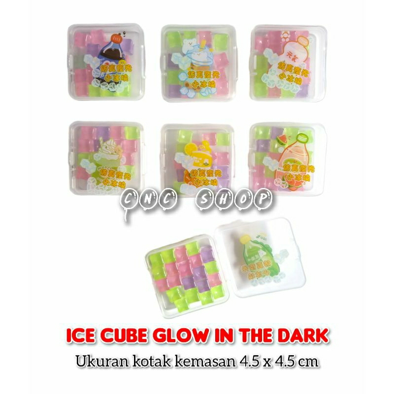 Mainan Kotak Es Batu Mini Glow in the Dark