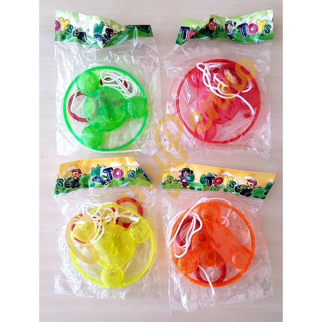 Gasing Jantra Tarik Jadul Plastik LED / Mainan Anak Jadul Gasing Tarik bisa nyala