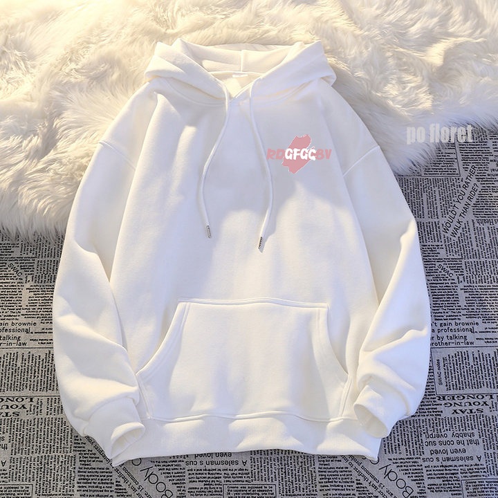 Po floret Sweater Hoodie Wanita pink graffiti Oversize Premium Pria & Wanita