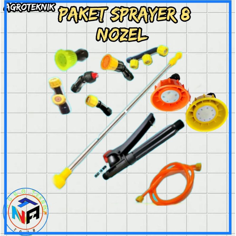 PAKET SPRAYER SEMPROT HAMA TANGKI ELEKTRIK 8 NOZEL
