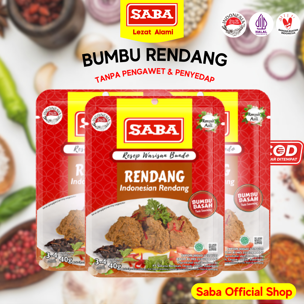 

SABA Bumbu Masak Rendang 40 gram BPOM Bumbu Rendang Khas Minang Sapi Ayam Jengkol Tanpa Pengawet