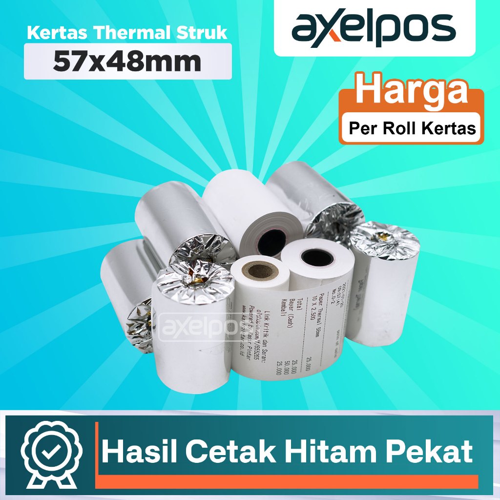 

Axelpos Kertas Thermal Struk Kasir 58x48mm Untuk Printer Bluetooth