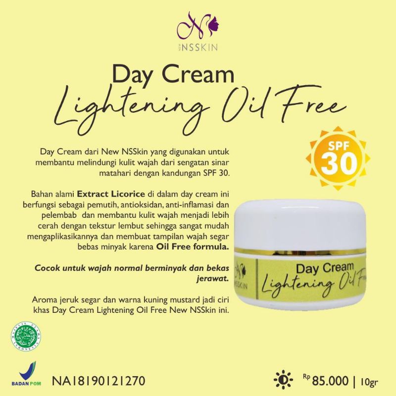 Day cream lightening oil free New Nsskin