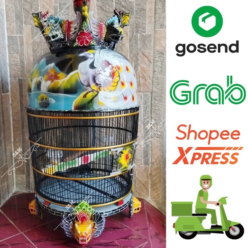 Sangkar Perkutut Fiber Mahkota Barong Kaki Barong