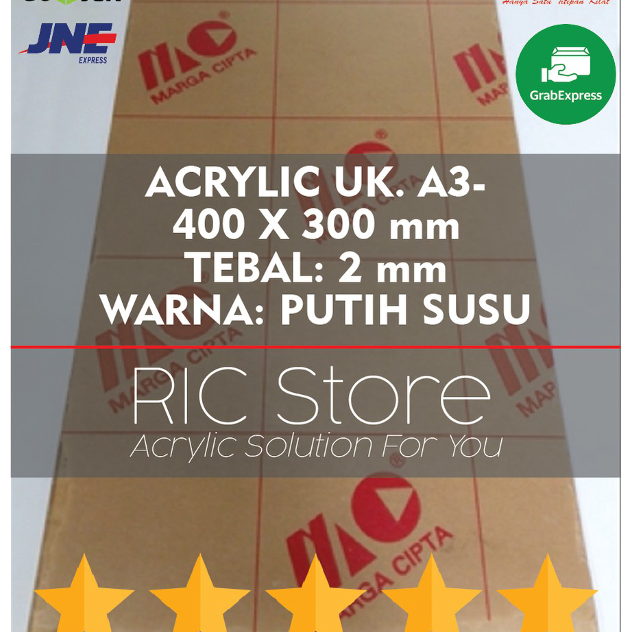 

Produk Keren Acrylic / Akrilik Lembaran Uk. A3 - 40X30 Tebal 2mm PUTIH SUSU