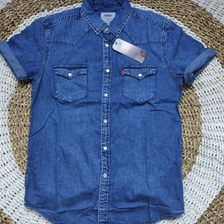 Terlaris KEMEJA DENIM PENDEK PRIA/KEMEJA DENIM PRIA/KEMEJA PENDEK/DENIM PENDEK PRIA/KEMEJALEVIS PEND