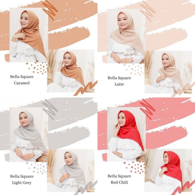 PAKET USAHA 6 PCS HIJAB BELLA SQUARE JILBAB SEGI EMPAT POLYCOTTON PREMIUM JAHIT NECI PREMIUM