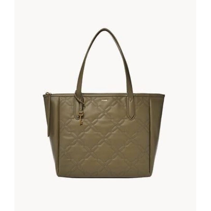 Fossil Sydney Shopper Quilted Green Moss