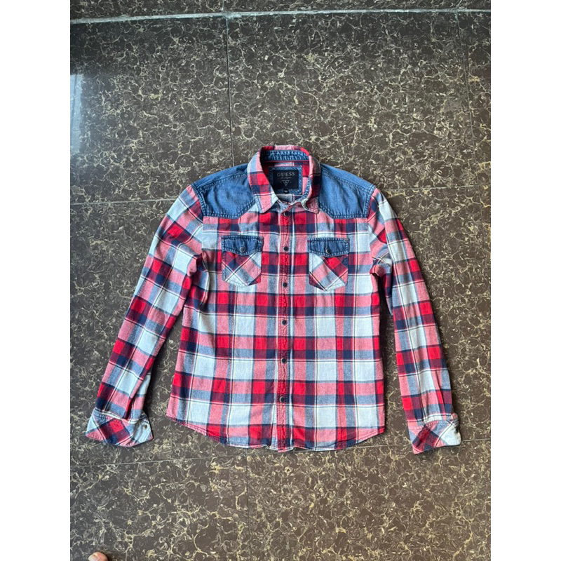 kemeja guess shirt second