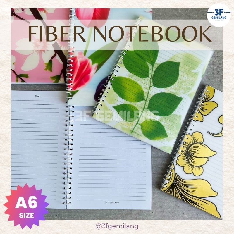 

3FGMG - FIBER NOTEBOOK - Buku Tulis Catatan Spiral Handmade Size A6 by 3F GEMILANG High Quality 100% Produk Lokal INDONESIA
