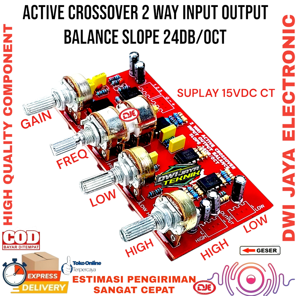 Kit Crossover Aktif 2 Way Slope