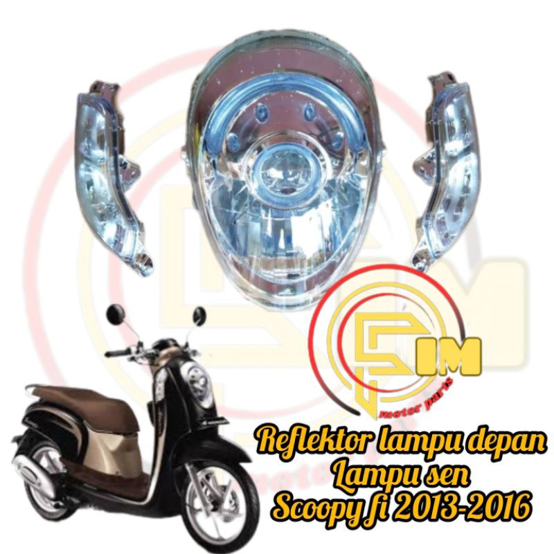 Reflektor Lampu Depan Lampu Sein Sen Depan Scoopy Fi 2013 - 2016