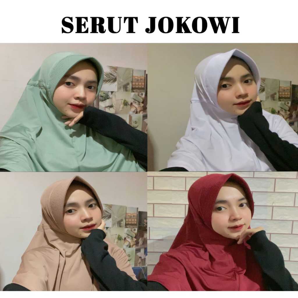 HIJAB BERGO SERUT JOKOWI | HIJAB SERUT TALI BELAKANG | KERUDUNG INSTAN BERG SERUT | KERUDUNG SERUT
