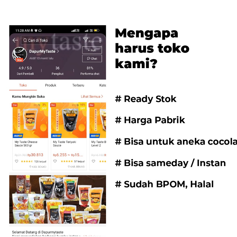 

➾❃❇ My Taste Blackpepper Sauce / saus lada hitam 500 Gram Ready Stock