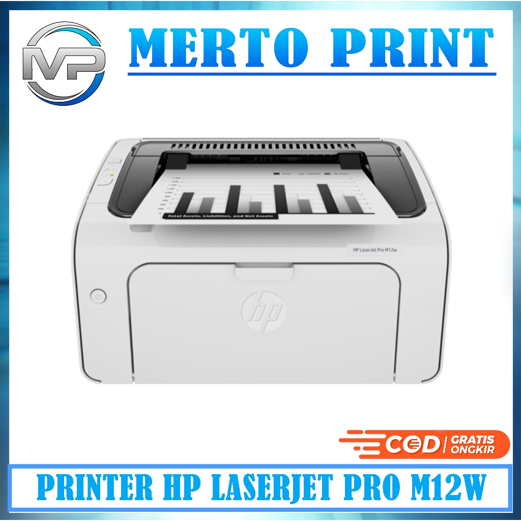 Printer Laser hp laserjet pro m12w Wireless Second Rasa Baru