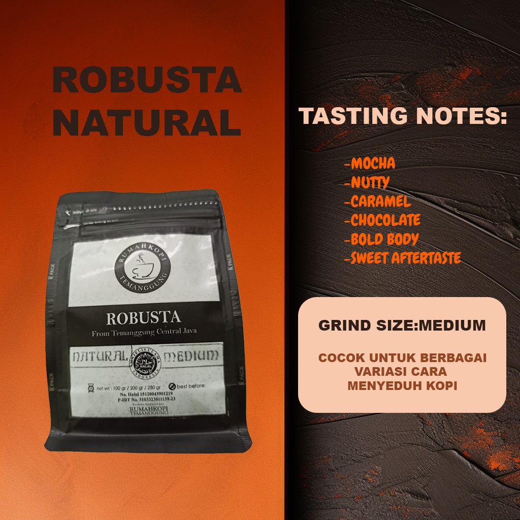 

Kopi Robusta Natural Temanggung 100gr