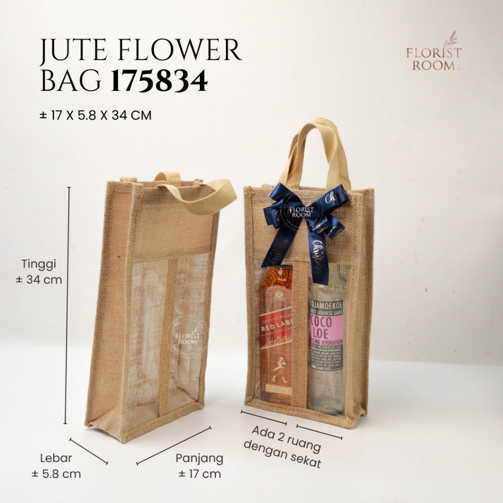 

Jute Flower Bag 175834 - Tas Hampers Kado - Wine Bag