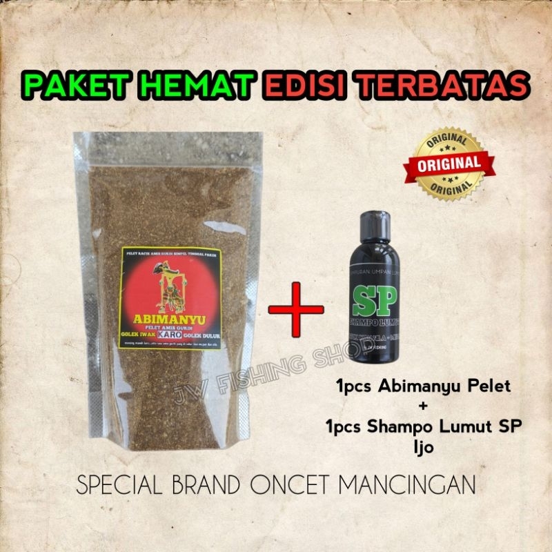 PELET ABIMANYU MERAH 1pc + SHAMPO LUMUT SP (IJO) 1pc, PAKET HEMAT EDISI TERBATAS