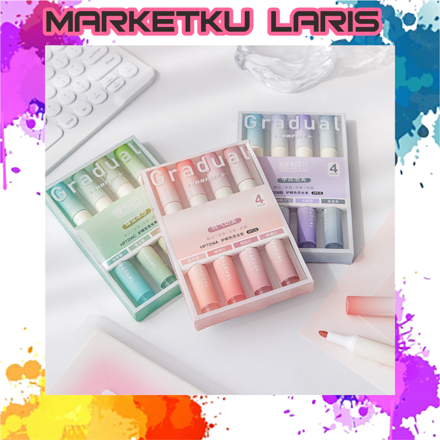 

MKL - Highlighter Pastel Penanda Teks Set 4IN1 Alat Tulis Sekolah Textliner Stasionary Spidol Pen Marker Warna Gradasi Painting Multifungsi S107