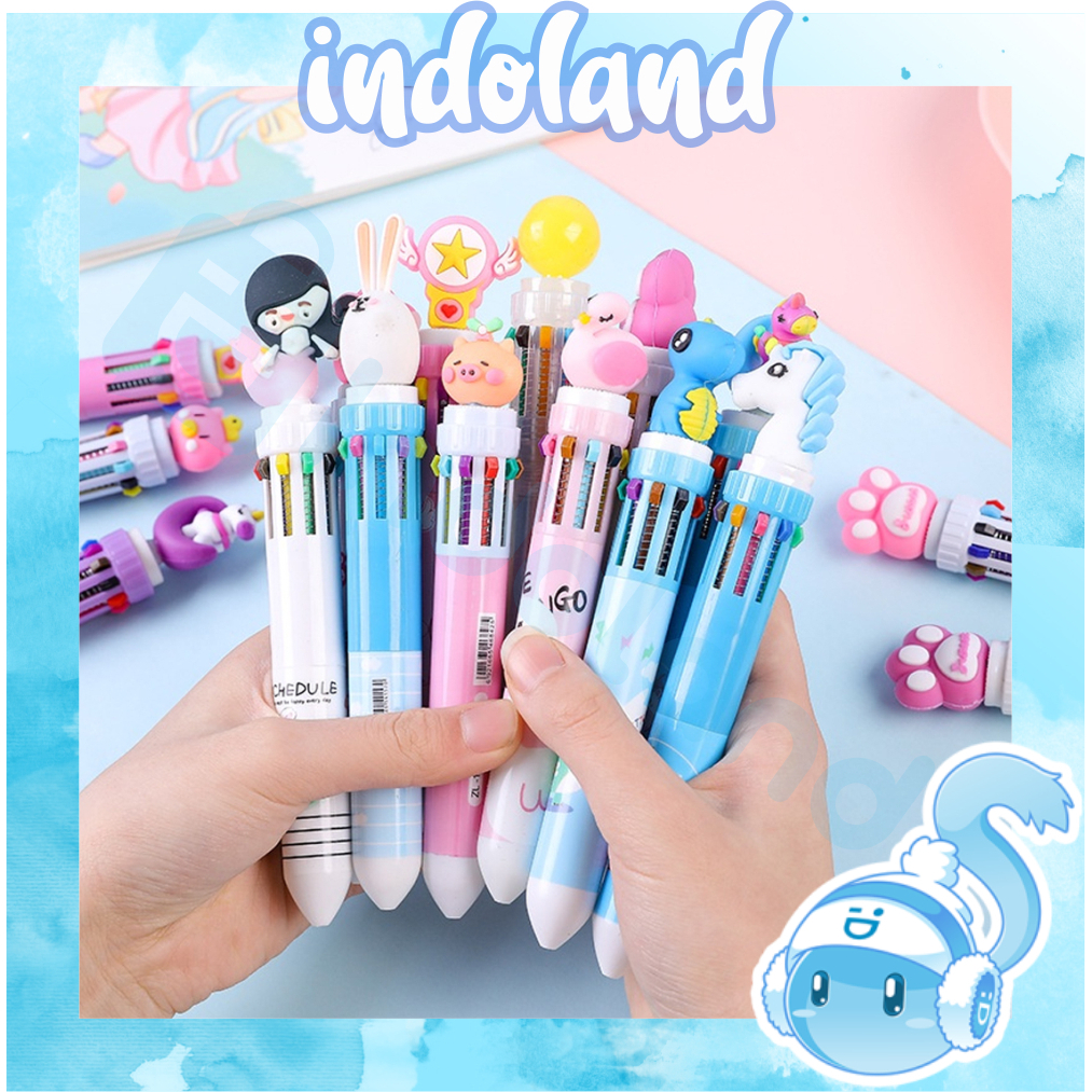 

☀ INDOLAND ☀ bulpen 10 warna bermotif lucu/pulpen/pulpen anak anak S106