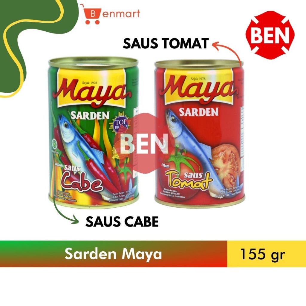 

Sarden Maya SAUS CABE / SAUS TOMAT 155g 155gr Sardines Chili Sauce Tomato Sauce Pedas Cabai Kecil