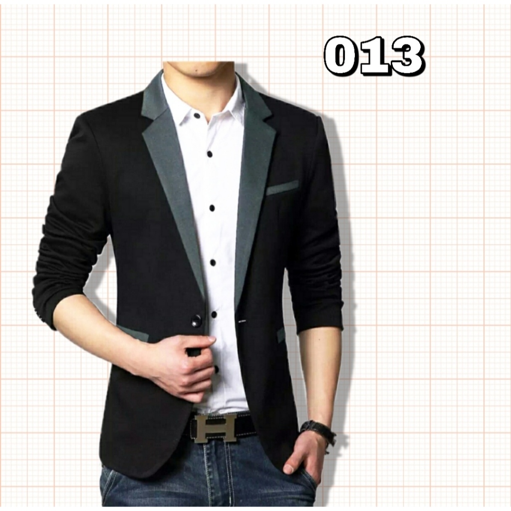 Jas Blazer Pria atau Laki-laki Casual Anak Muda Tua Dewasa Premium Formal Drill dan High Twiss S M L