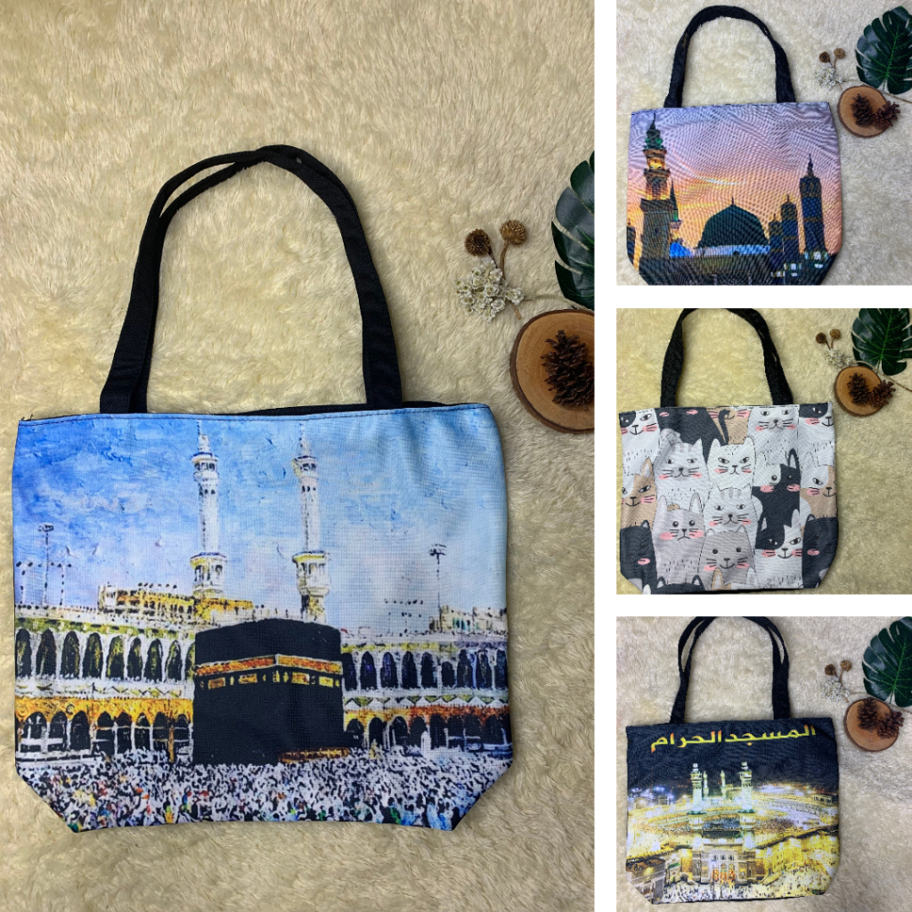 Tas Wanita Tote Bag Umroh & Haji Motif