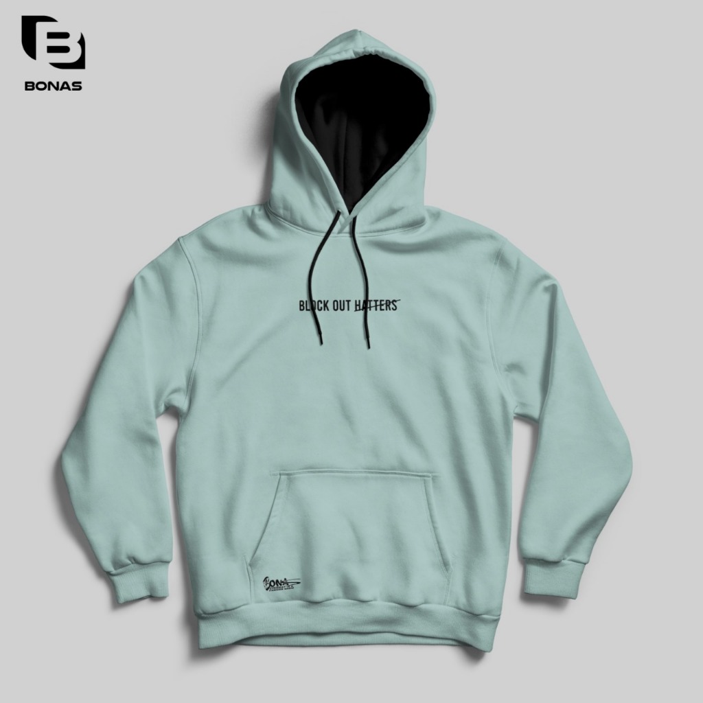 SWEATER HOODIE BLOCK OUT HATERS Mint fasion 2022 original brand BONAS jaket pria hoodie terbaru kere