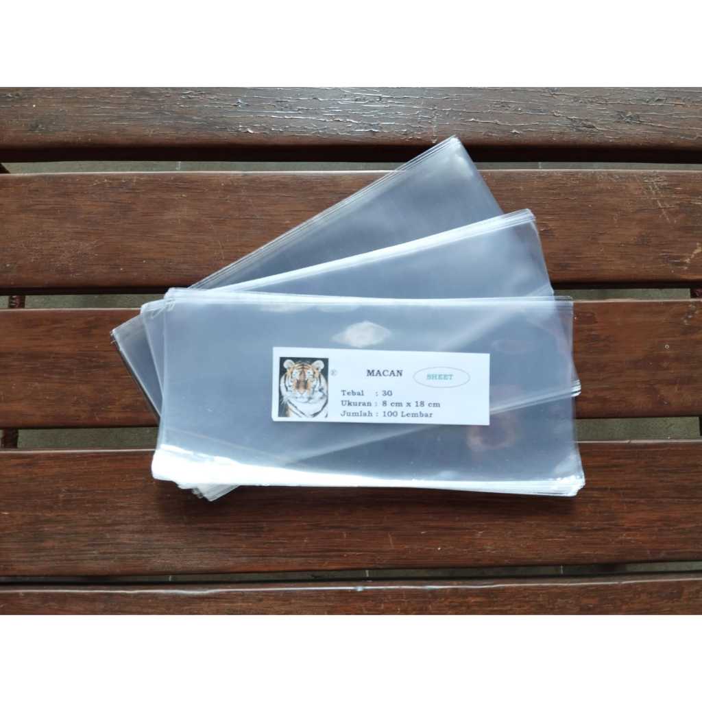 PLASTIK OPP SESET 8 X 18 TEBAL 30MIC /LEMBARAN /NON KANTONG ISI 100LB