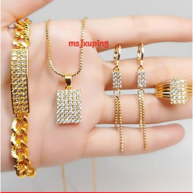 1 SET PERHIASAN WANITA FULL KOTA LAPIS EMAS 24K
