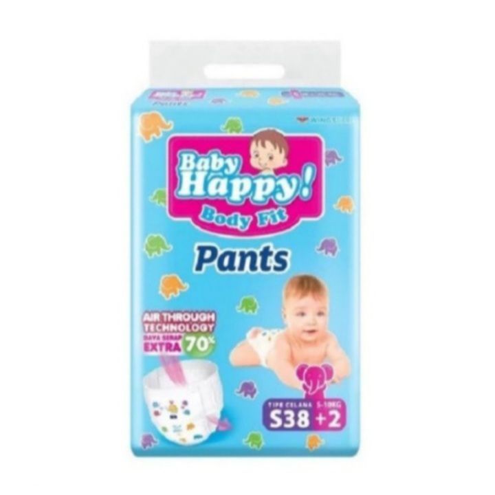 Baby Happy Pants Celana S38+2 / Popok Celana Baby Happy S38+2 M32, M20, L28, XL26, XXL24