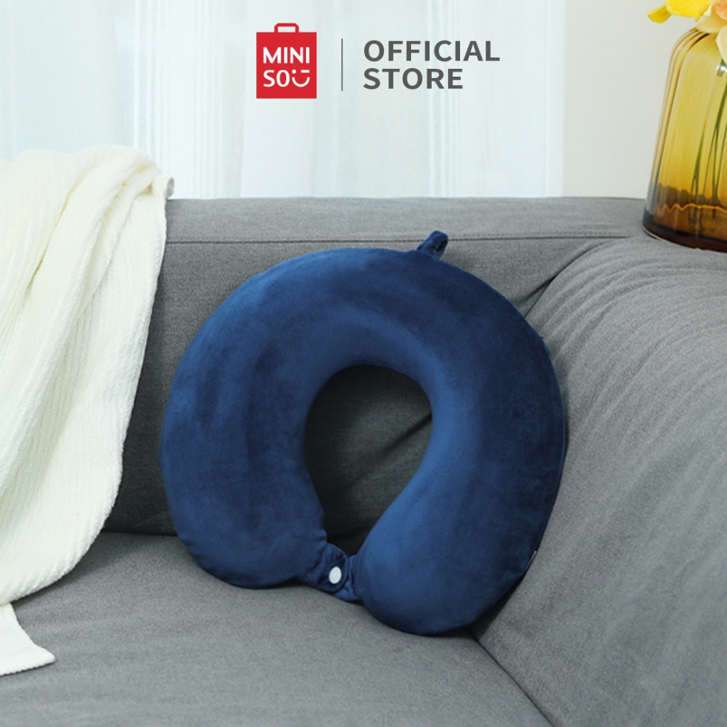 Miniso Official Bantal Leher Upgraded U-shaped Memory Neck Pillow Bantal Travel Pesawat