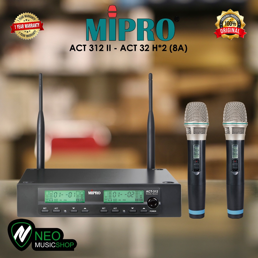 Mipro ACT 312 II + ACT 32 H*2 (8A) UHF Analog Dual-Channel Receiver