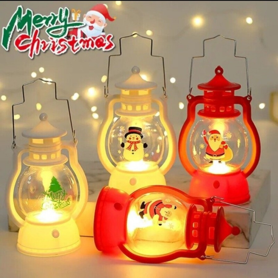 Lampu Lentera Natal LED Dekorasi Pajangan Doa Gereja Pesta Santa Lilin