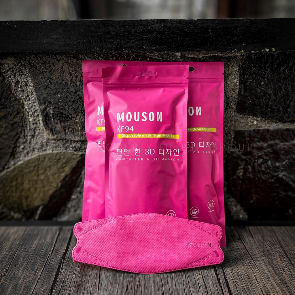 MASKER KF 94 MOUSON 4PLY EARLOOP EMBOSE ISI 10 PCS WARNA LADY PINK