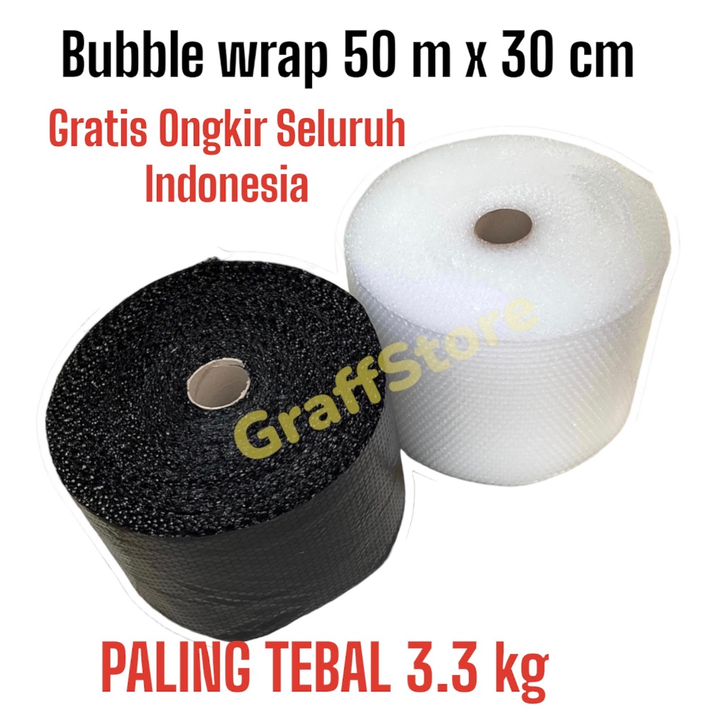 

Dck Bubble Wrap 50 Meter x 30 Cm Hitam Bening Plastik Bubble Tebal Pekat Lentur Bubblewrap
