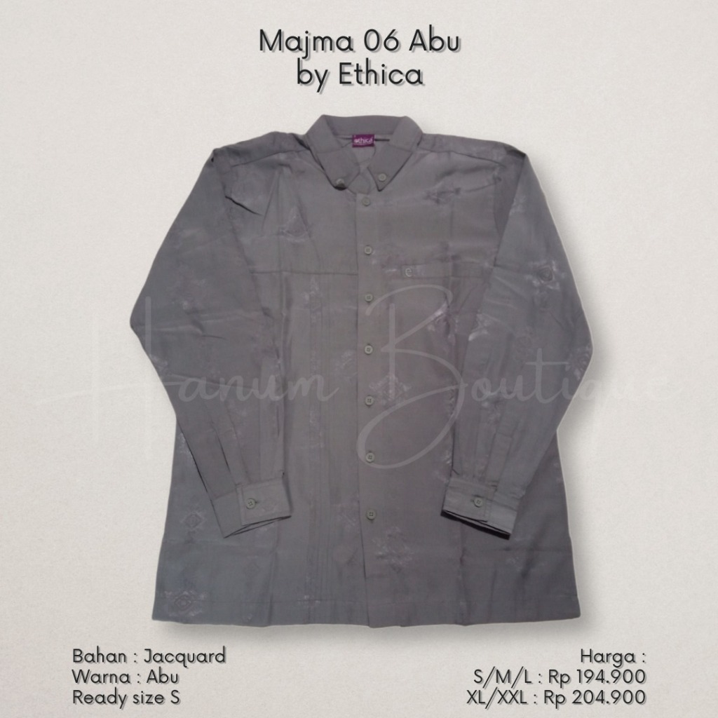 HB - [READY] MAJMA 06 ABU | KOKO ETHICA TERBARU | KOKO LENGAN PANJANG SIMPLE POLOS TERMURAH | READY 