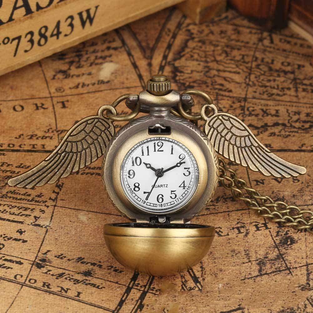 （4&6）cod  Jam Tangan Saku Harry Potter Jam Tangan Saku Kalung Jam Tangan Ha Jam Tangan Saku Vintage 