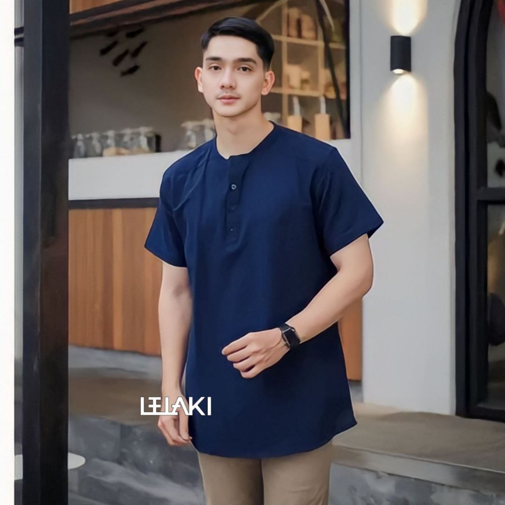 KURTA SERIES - Koko Kurta Pria Dewasa Lengan Pendek Jumbo Bahan Katun Toyobo Premium Modern Terbaru