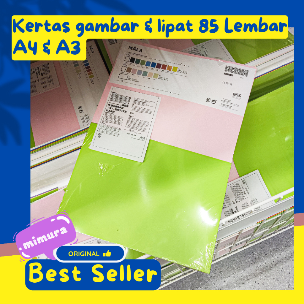 

Kertas Lipat Origami Kertas Gambar Berwarna A3 A4 154Lembar IKE4