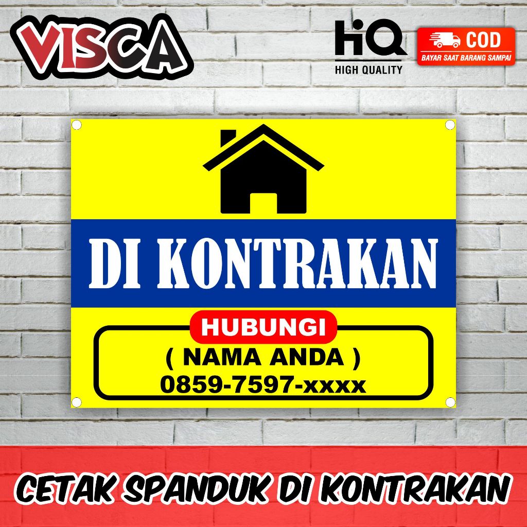 Cetak Spanduk Rumah Di Kontrakan Free Desain