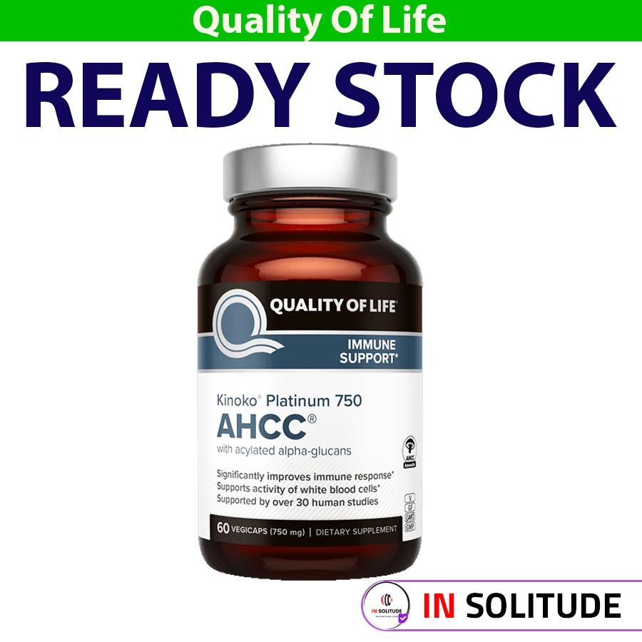 Quality of Life Kinoko Platinum AHCC 750 mg 60 capsules untuk imun