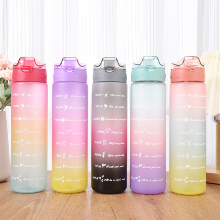 Botol Minum Warna Warni Aesthetic Viral 900 ml FREE Sticker 2D & 3D