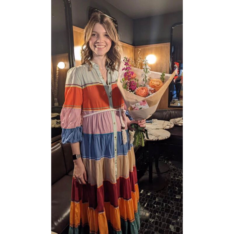 AUTHENTIC ZIMMERMANN Riders Striped Long Dress Original Puff Sleeves sleeve spring summer vintage tr