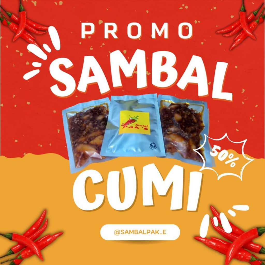 

Sambal Pak'E / sambel baby cumi / sambal pedas asin gurih sachet 30gr