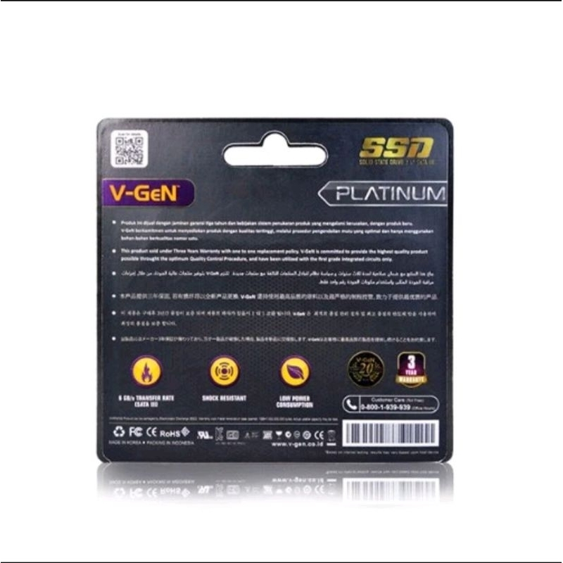 SSD V-GEN 256GB PLATINUM SATA 3
